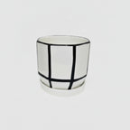 B/W PRINTED PLANTER POT LRG
