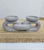 GREY DOUBLE CANDLE HOLDER