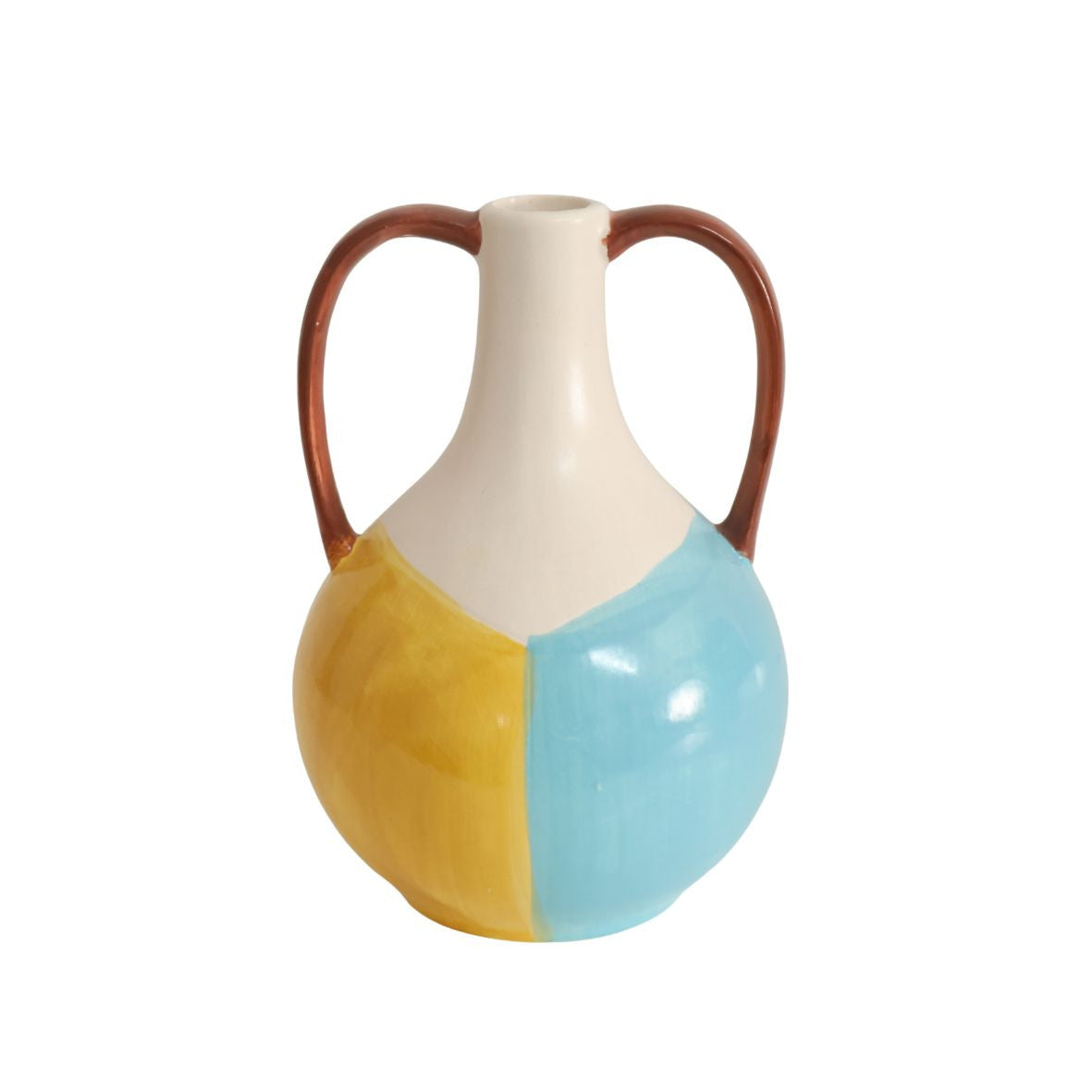 PAINTED VASE WITH HANDLES SML