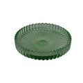 GREEN RIBBED CANDLE PLATE