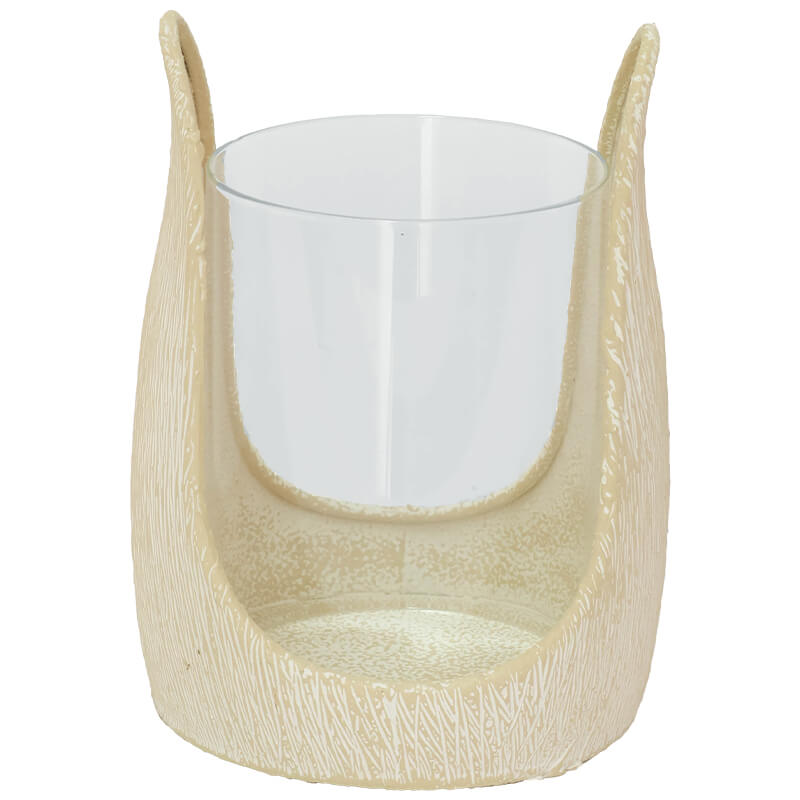 TAN CANDLE HOLDER LRG
