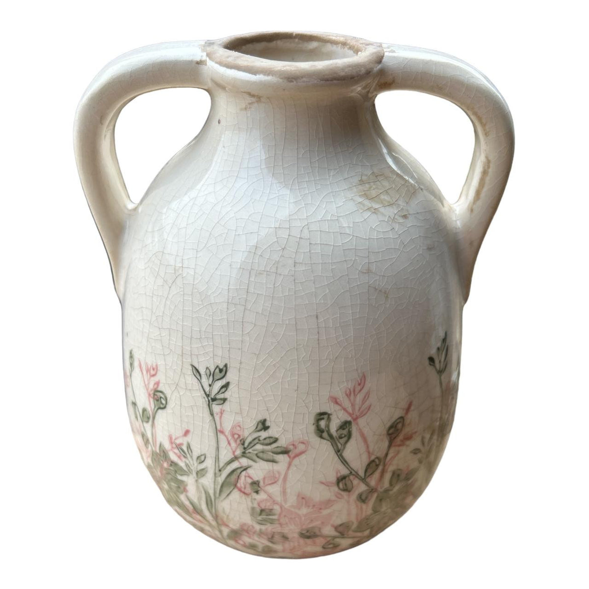 PINK FLORAL WITH HANDLES LRG
