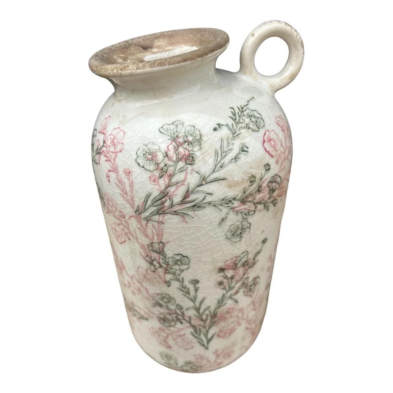 CERAMIC FLORAL VASE - PINK LRG