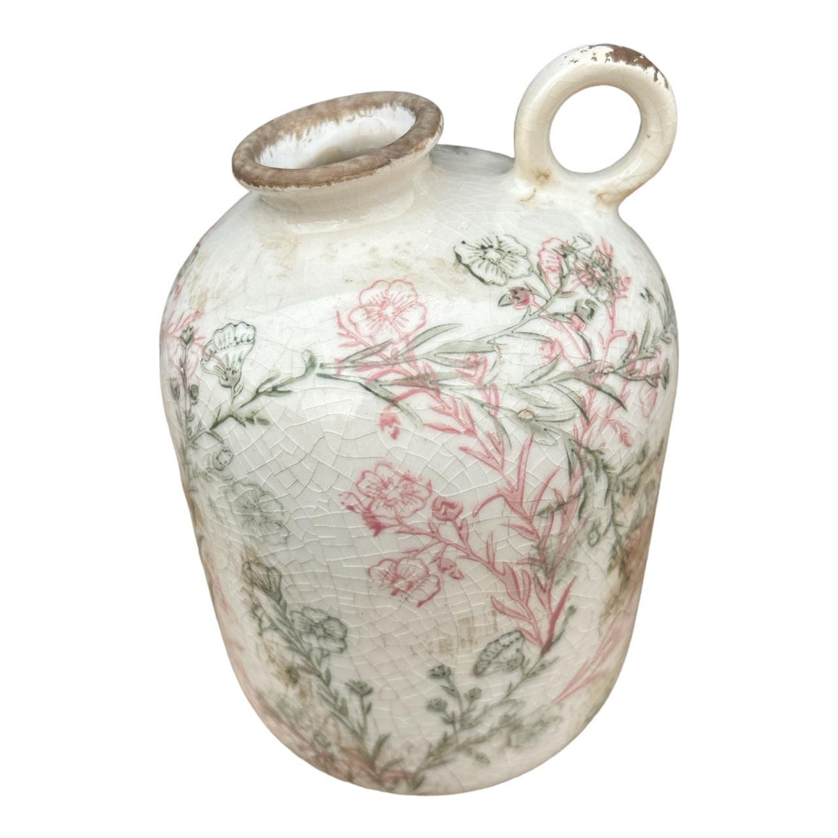 CERAMIC FLORAL VASE - PINK SML