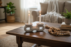 GREY DOUBLE CANDLE HOLDER