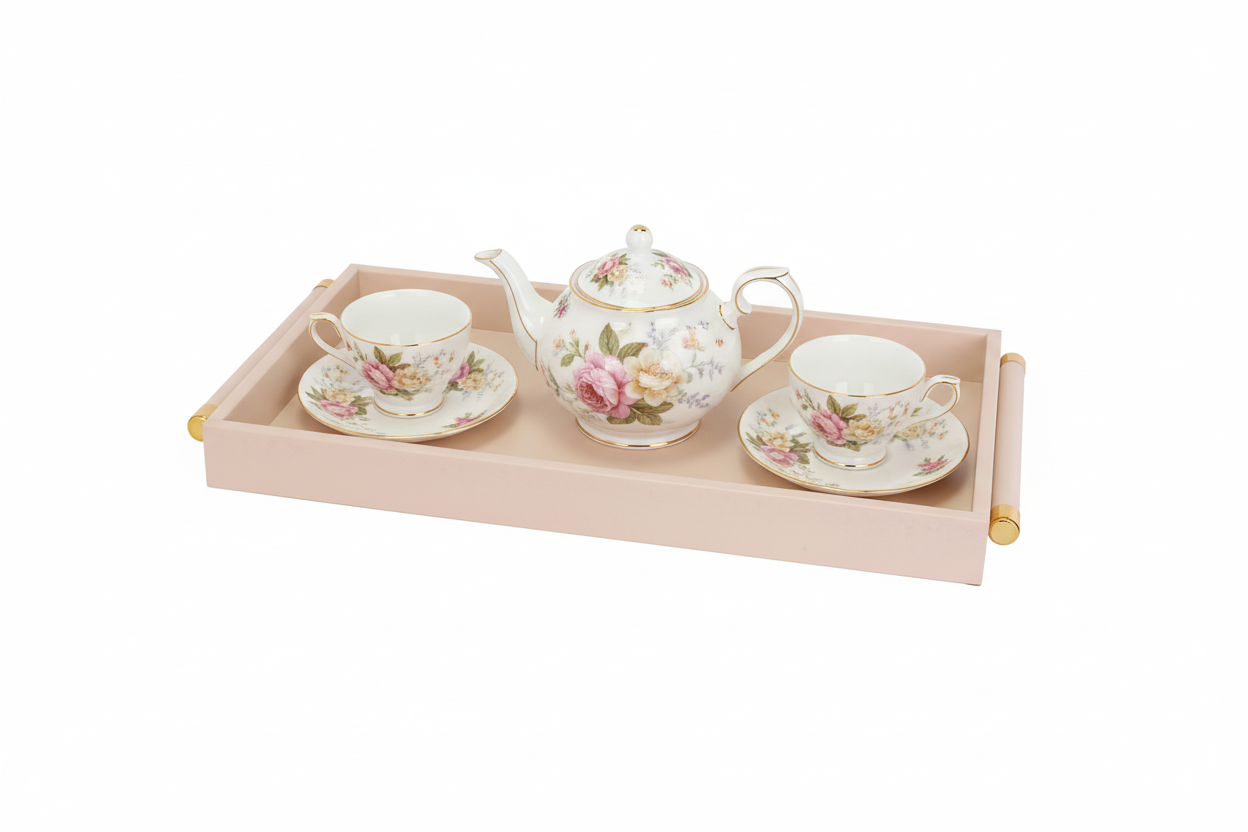 FAUX LEATHER PINK TRAY