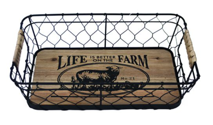 RECTANGULAR WIRED BASKET SMALL