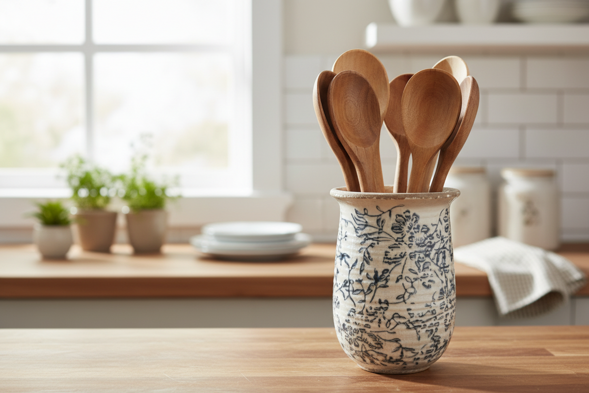 SML FLORAL DESIGNED VASE -BLK
