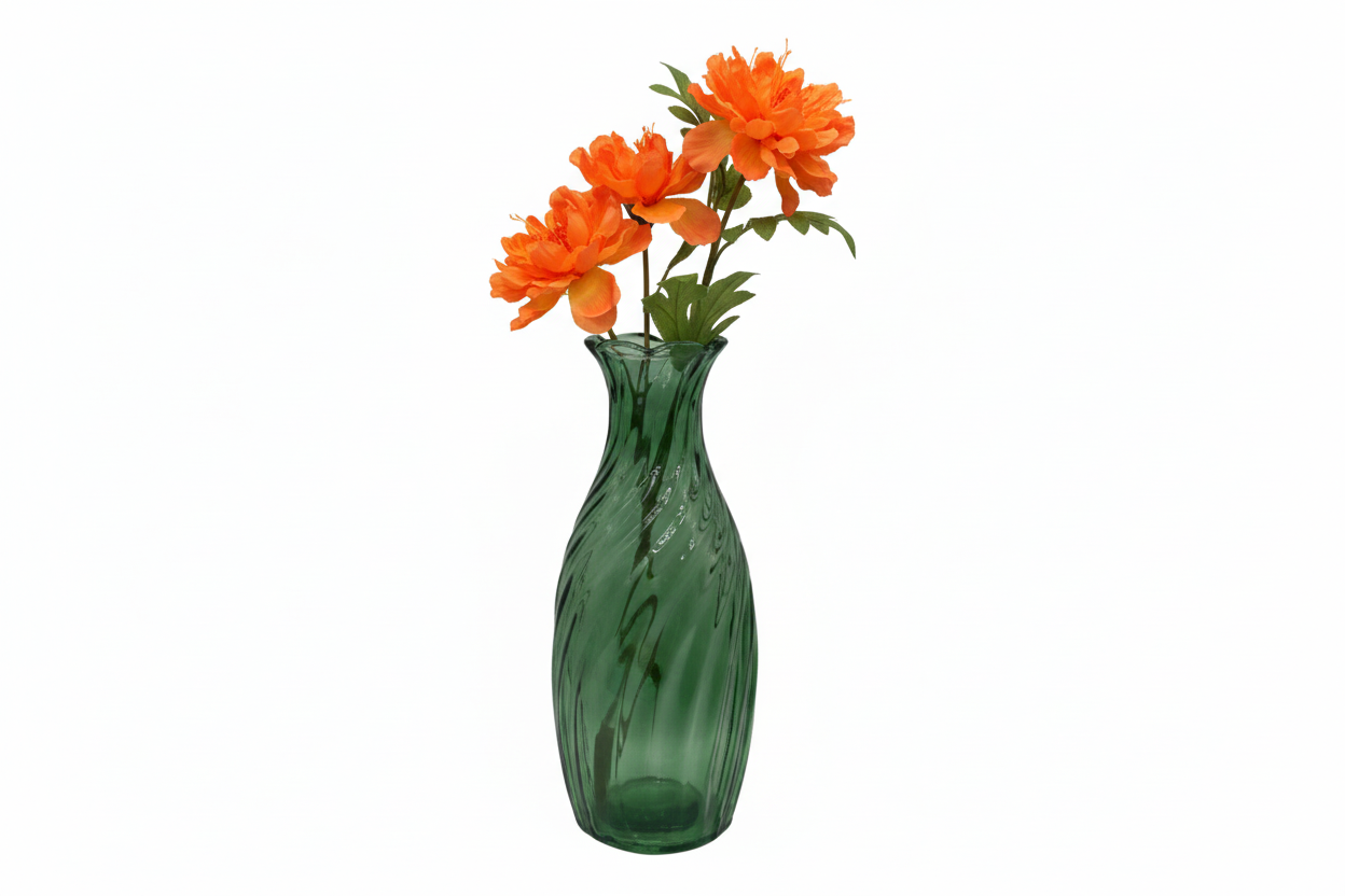 FLOWER BUD GREEN VASE - come back