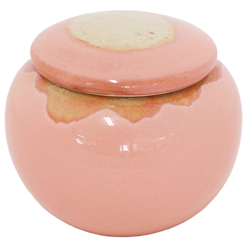 PINK CERAMIC JAR WITH LID